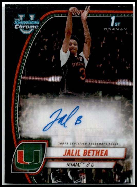 2024-25 Bowman University Chrome Black Wave Refractor #28 Jalil Bethea Miam