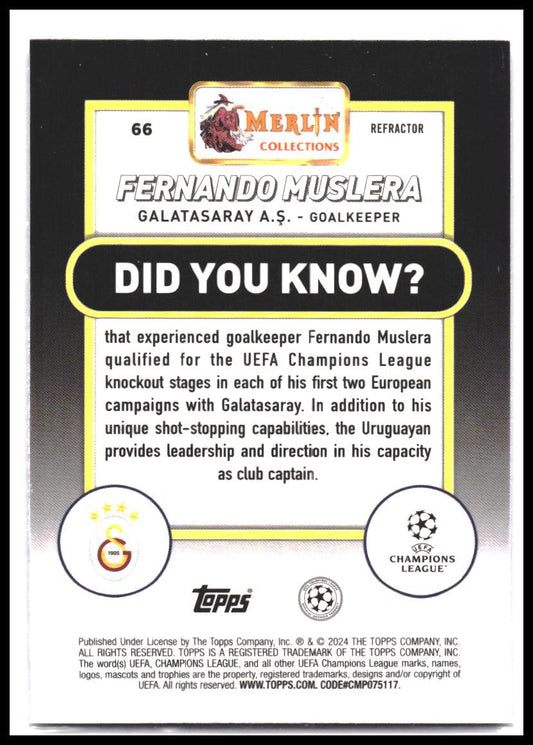 2023-24 Merlin UEFA Club Competitions #66 Fernando Muslera Refractor