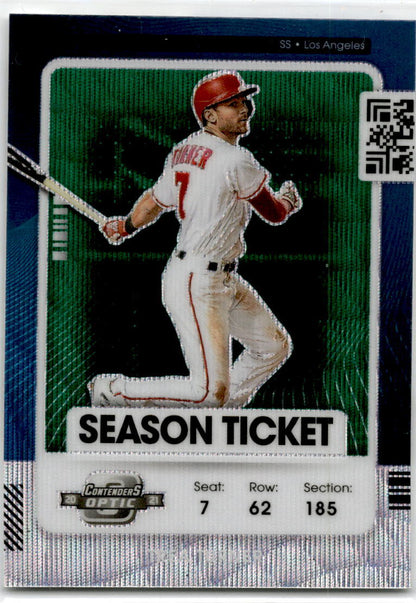 2021 Panini Contenders Green Wave #4 Trea Turner Los Angeles Dodgers