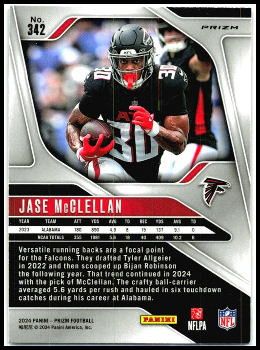 2024 Panini Prizm Lazer #342 Jase McClellan Rookie Atlanta Falcons
