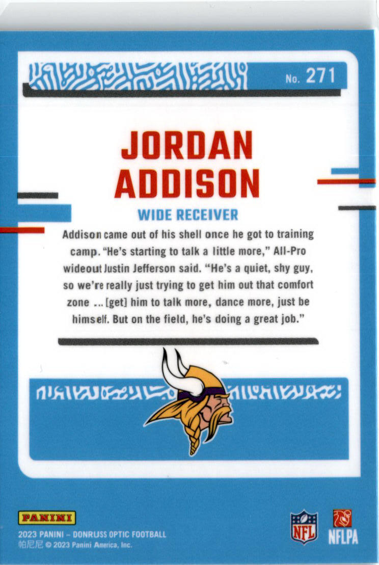 2023 Donruss Optic #271 Jordan Addison Minnesota Vikings