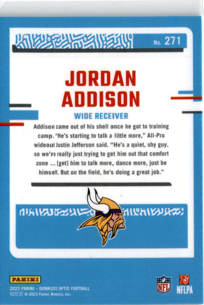 2023 Donruss Optic #271 Jordan Addison Minnesota Vikings