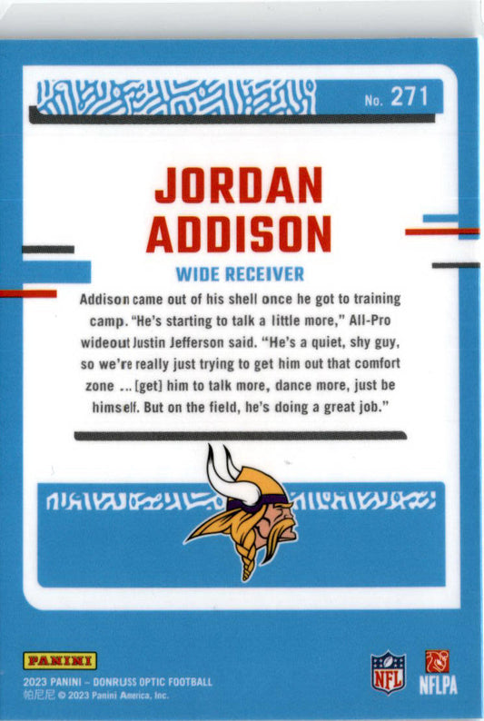2023 Donruss Optic #271 Jordan Addison Minnesota Vikings