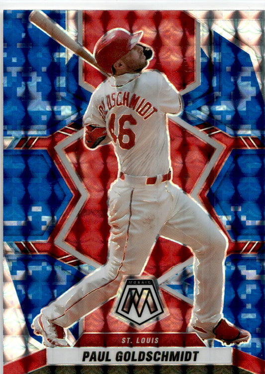 2022 Panini Mosaic: Reactive Blue Mosaic #37 Paul Goldschmidt St. Louis Cardinal