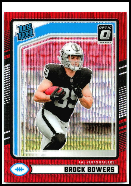 2024 Donruss Optic Rated Rookies Preview Red Wave #394 Brock Bowers Rookie