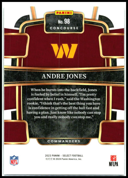 2023 Panini Select #98 Andre Jones Washington Commanders