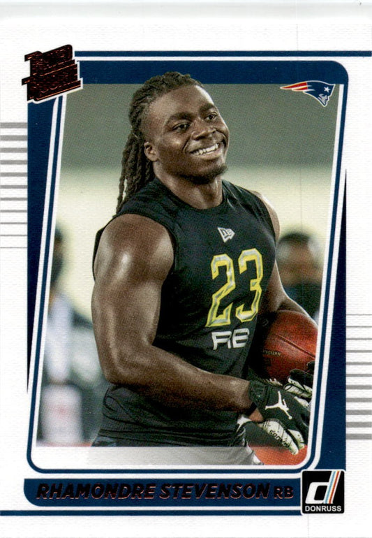 2021 Donruss Rated Rookie Portrait Canvas #86 Rhamondre Stevenson Rookie Patriot