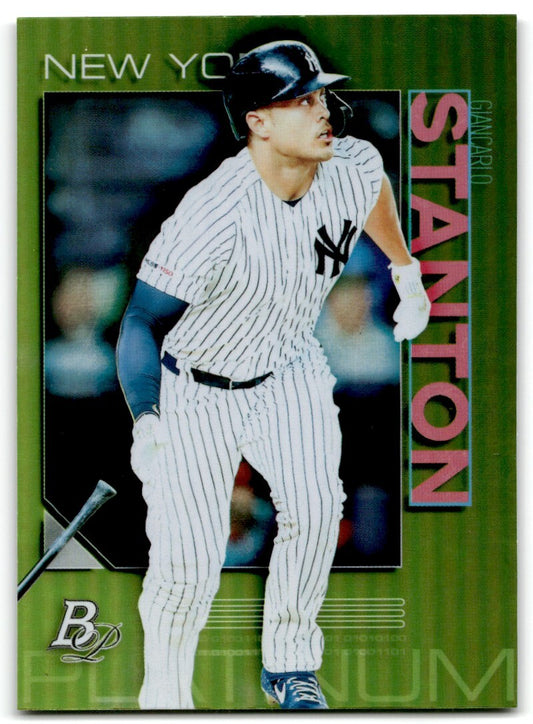 2020 Bowman Platinum Wal-Mart Chartreuse Giancarlo Stanton New York Yankees #28
