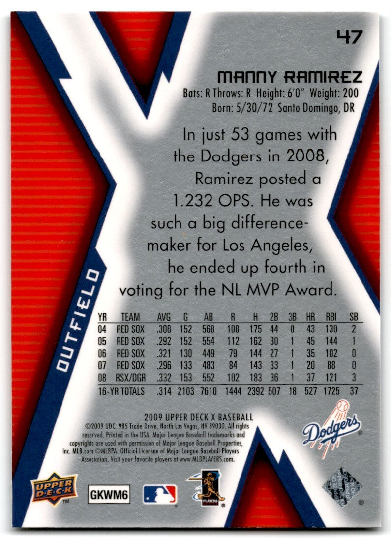 2009 2009 Upper Deck X Manny Ramirez Los Angeles Dodgers #47
