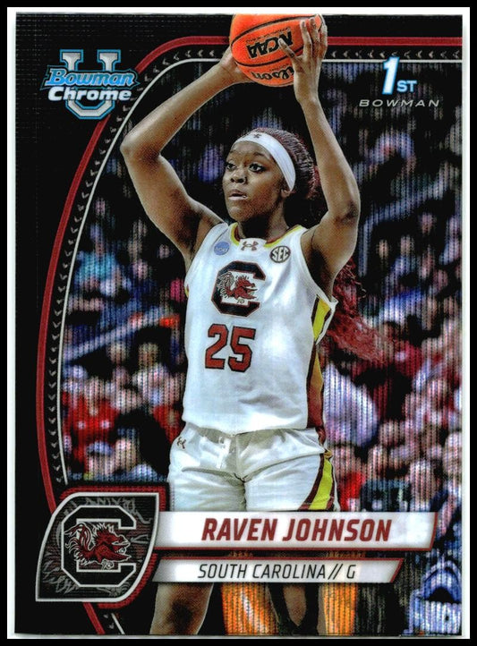 2024-25 Bowman University Chrome Black Wave #60 Raven Johnson Gamecocks