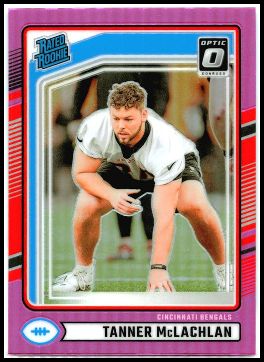 2024 Donruss Optic Rated Rookies Pink #324 Tanner McLachlan Rookie Bengals