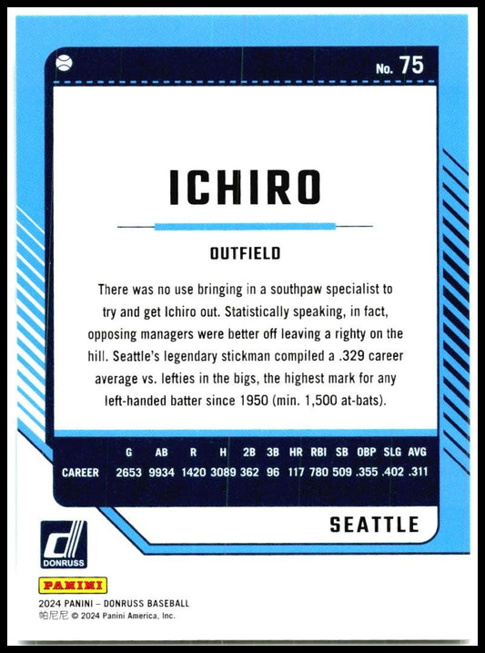 2024 Donruss #75 Ichiro Seattle Mariners
