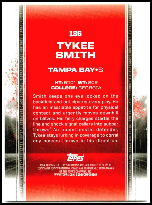 2024 Topps Signature Class #186 Tykee Smith Rookie Tampa Bay Buccaneers