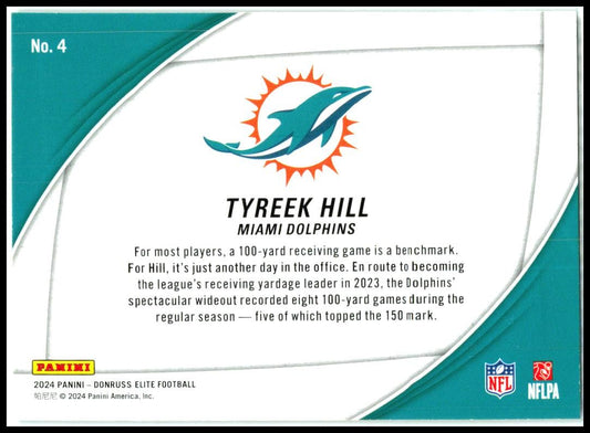 2024 Donruss Elite Field Vision Green #4 Tyreek Hill Miami Dolphins