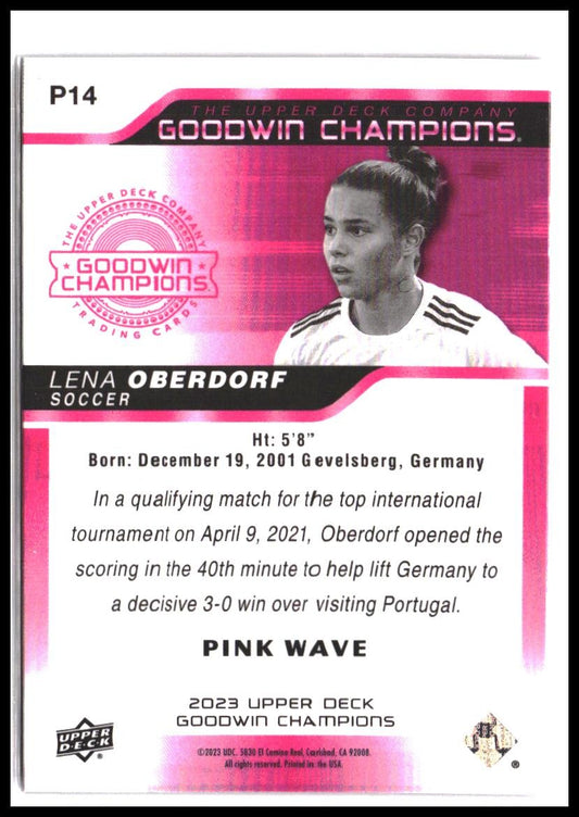 Lena Oberdorf #P14 2023 Upper Deck Goodwin Champions Platinum Pink Wave