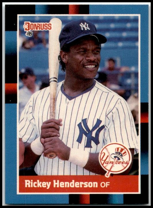 1988 Donruss #277 Rickey Henderson New York Yankees
