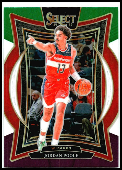2024-25 Panini Select Green White Purple #17 Jordan Poole Washington Wizards