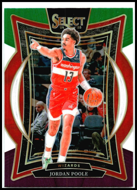 2024-25 Panini Select Green White Purple #17 Jordan Poole Washington Wizards
