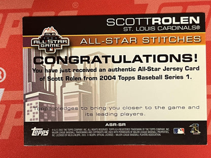 2004 Topps All-Star Stitches #ASR-SR Scott Rolen St. Louis Cardinals