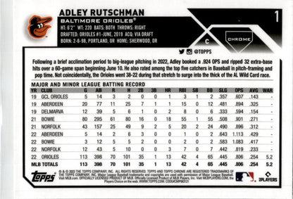 2023 Topps Chrome Sepia Refractor #1 Adley Rutschman Baltimore Orioles