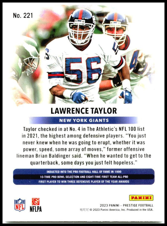 2023 Panini Prestige #221 Lawrence Taylor New York Giants