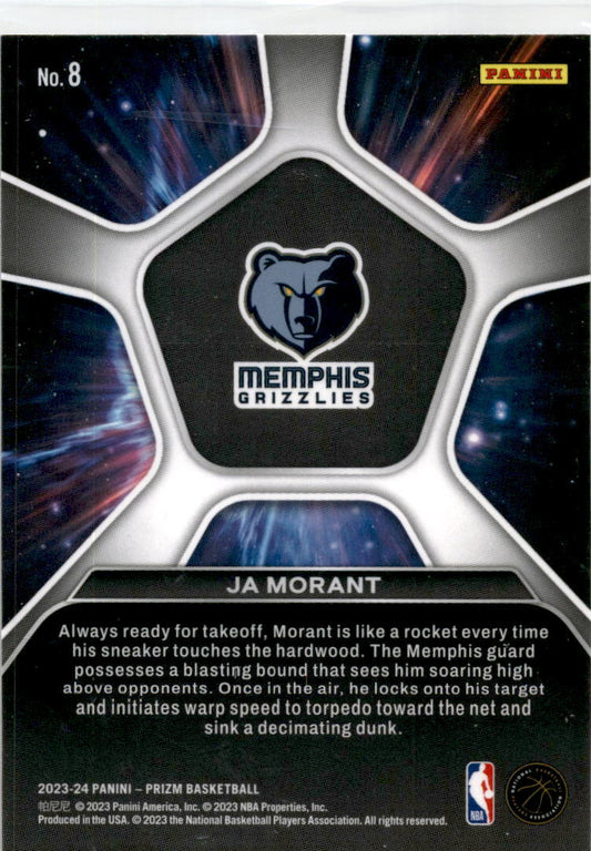 2023-24 Panini Prizm #8 Ja Morant Memphis Grizzlies