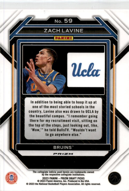 2023-24 Panini Prizm Draft Picks Red Ice #59 Zach LaVine Chicago Bulls/ UCLA