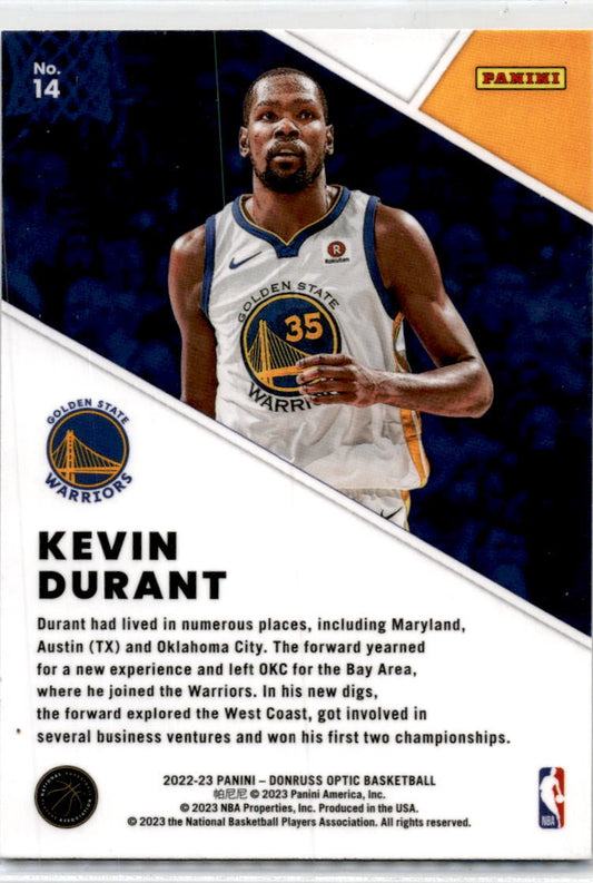 2022 Donruss Optic Winner Stays #14 Kevin Durant Golden State Warriors