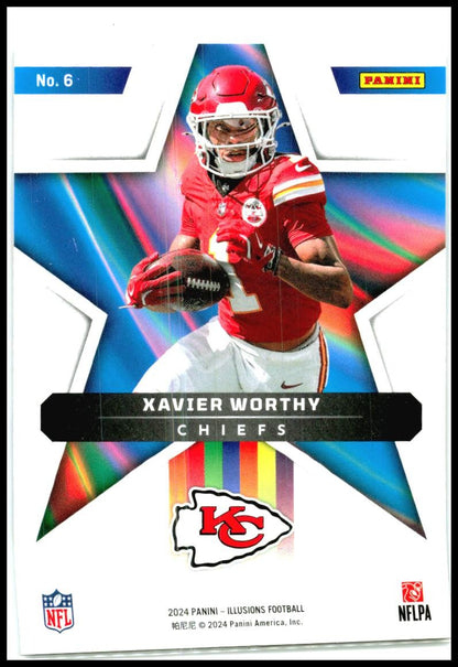 2024 Panini Illusions Shining Stars #6 Xavier Worthy Kansas City Chiefs