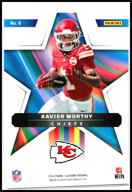 2024 Panini Illusions Shining Stars #6 Xavier Worthy Kansas City Chiefs