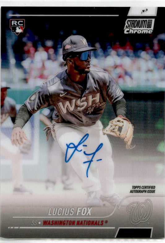 2022 Stadium Club Chrome Auto #SCCUA-LF Lucius Fox Auto Washington Nationals