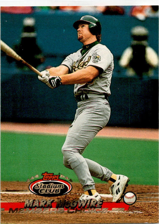 1993 Stadium Club #595 Mark McGwire Oakland Athletics