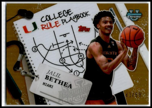 2024-25 Bowman University Chrome Playbook Gold #CRP-11 Jalil Bethea Miami