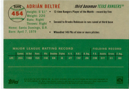 2023 Topps Chrome Platinum Anniversary Speckle Refractor #454 Adrián Beltré