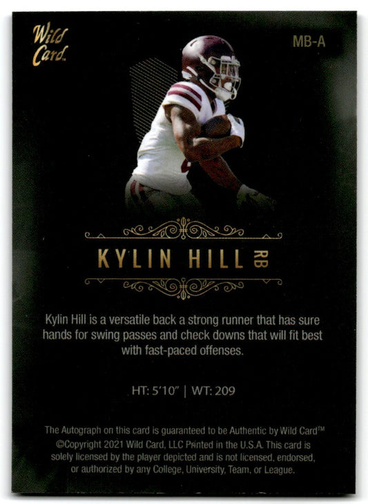 2021 Wild Card Matte primier Kylin Hill Green Bay Packers #MB-A