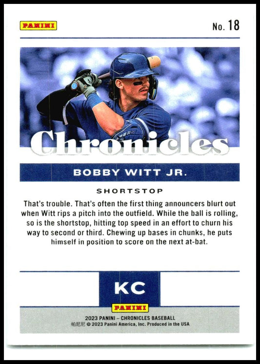 2023 Panini Chronicles #18 Bobby Witt Jr. Kansas City Royals