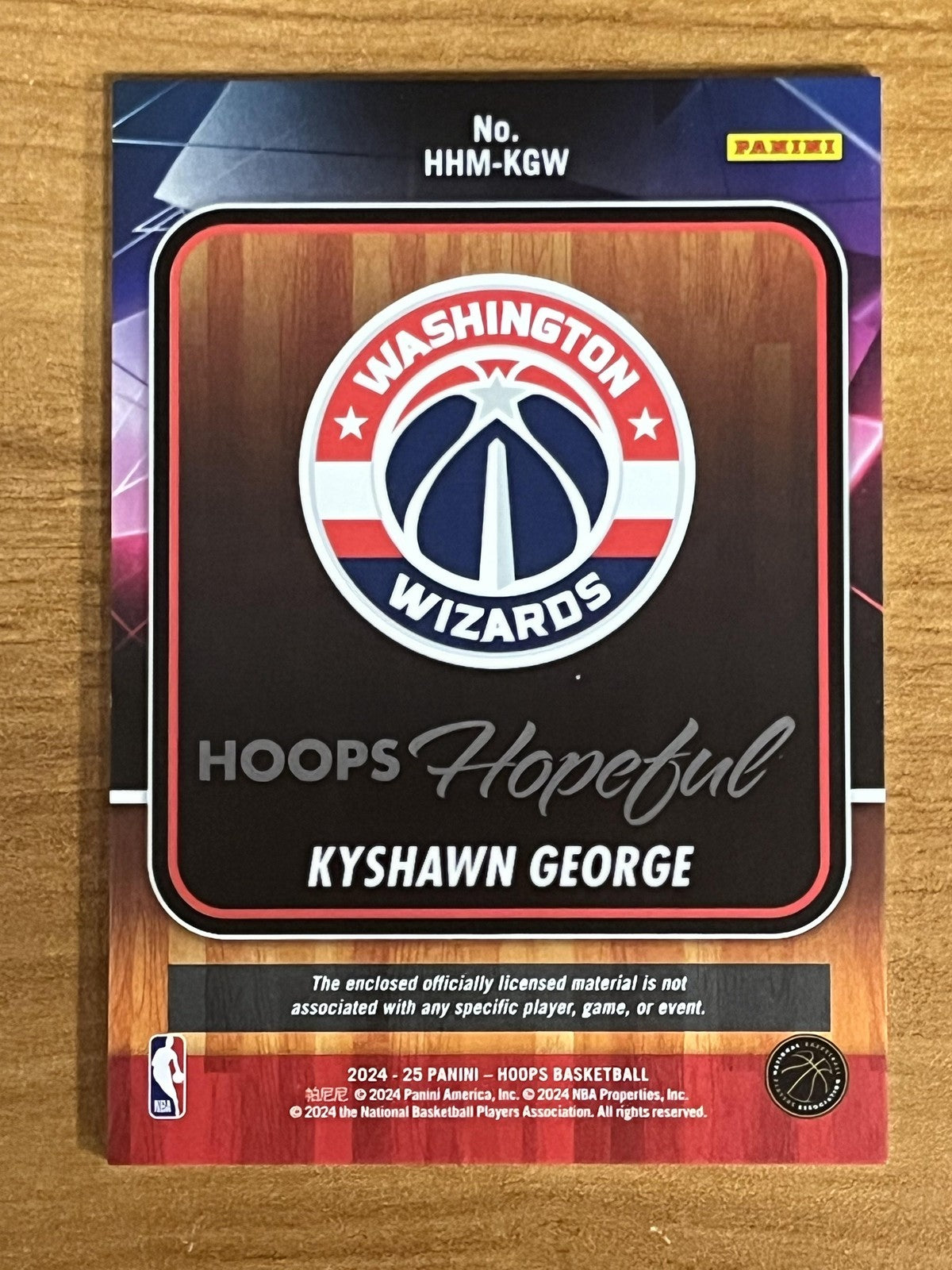 2024-25 Hoops Winter Hopeful Patch #HHH-KGW Kyshawn George Rookie Raptors