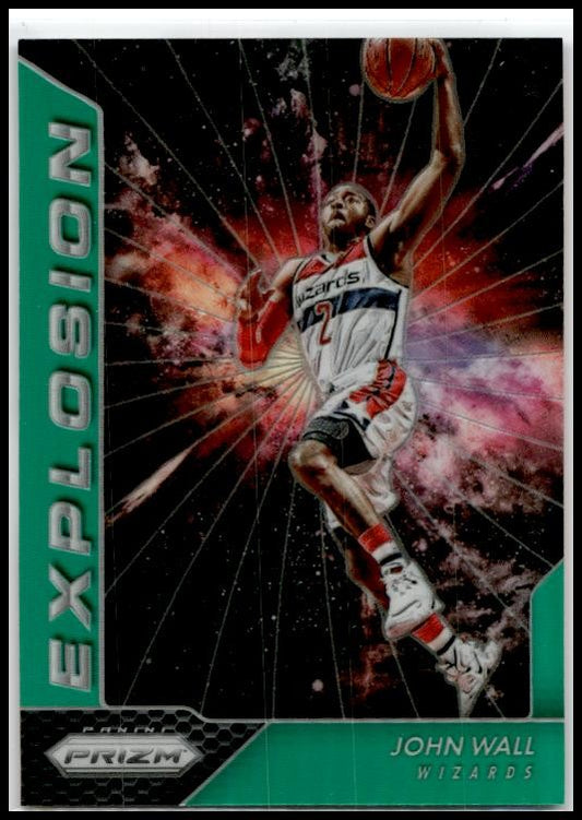 2016-17 Panini Prizm Explosion Green #20 John Wall Washington Wizards