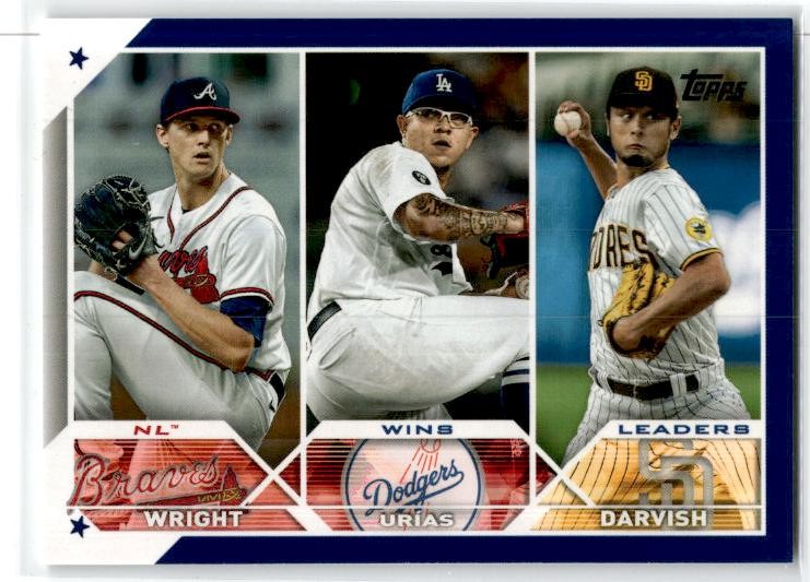 2023 Topps Royal Blue #284 NL Wins Leaders