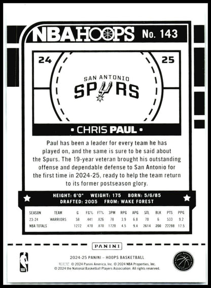 2024-25 Hoops #143 Chris Paul San Antonio Spurs