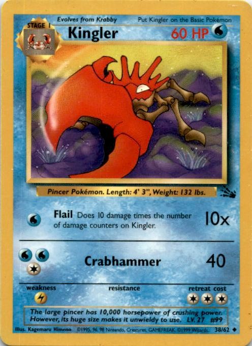 Pokémon TCG Kingler Fossil 38/62