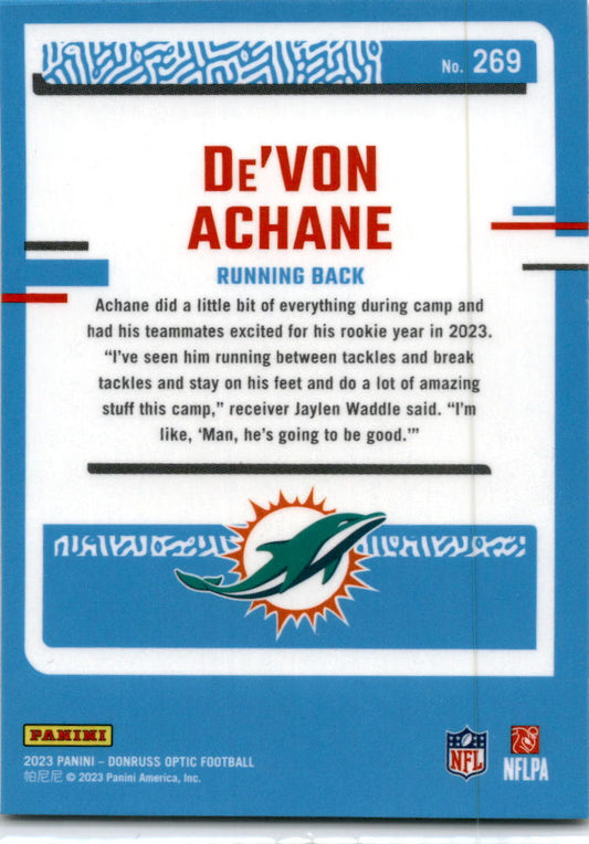 2023 Donruss Optic #269 De'Von Achane Miami Dolphins