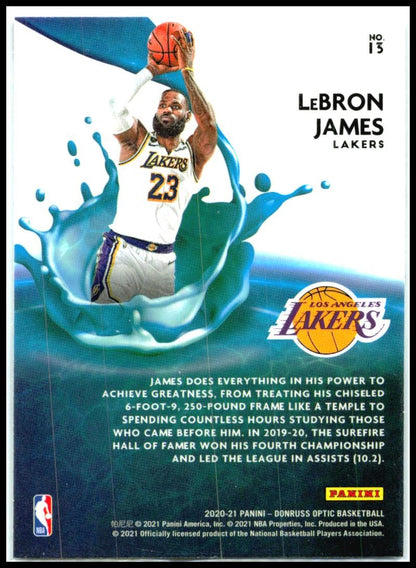 2020-21 Donruss Optic Splash! #13 LeBron James Los Angeles Lakers