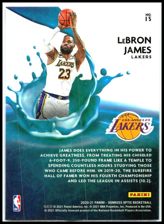 2020-21 Donruss Optic Splash! #13 LeBron James Los Angeles Lakers