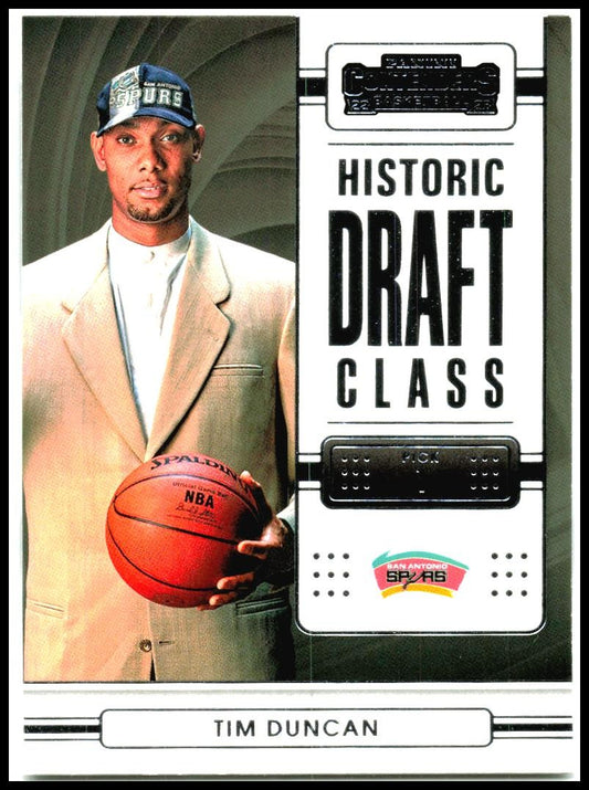 2022-23 Panini Contenders Historic Draft Class Contenders #3 Tim Duncan Spurs