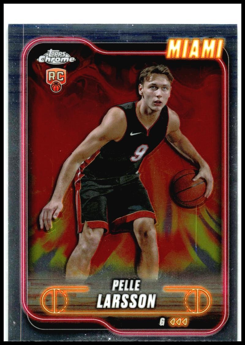 2024-25 Topps Chrome #166 Pelle Larsson Rookie Miami Heat