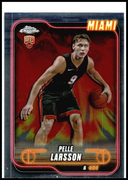 2024-25 Topps Chrome #166 Pelle Larsson Rookie Miami Heat