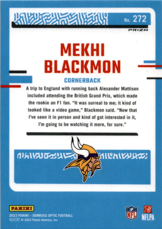 2023 Donruss Optic Green Hyper #272 Mekhi Blackmon Minnesota Vikings