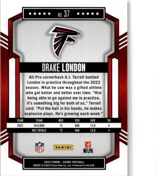 2023 Score Red #37 Drake London Atlanta Falcons