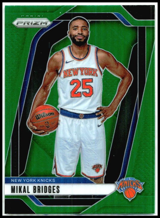 2024-25 Panini Prizm Green #15 Mikal Bridges New York Knicks